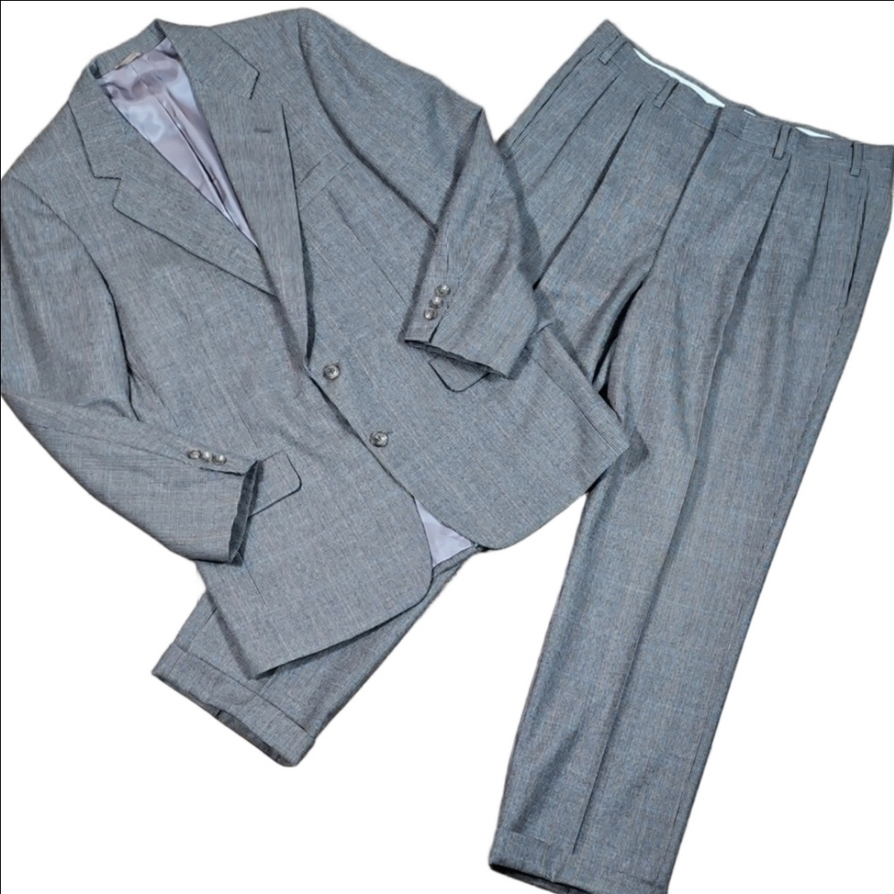 Vintage Reichardt's 100% Wool Tan Brown Tweed Union Made In USA Suit Set